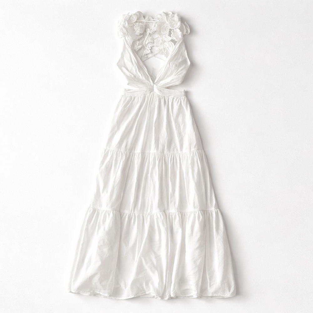 Hello Molly White Size Medium Moonlight Dance Maxi Dress